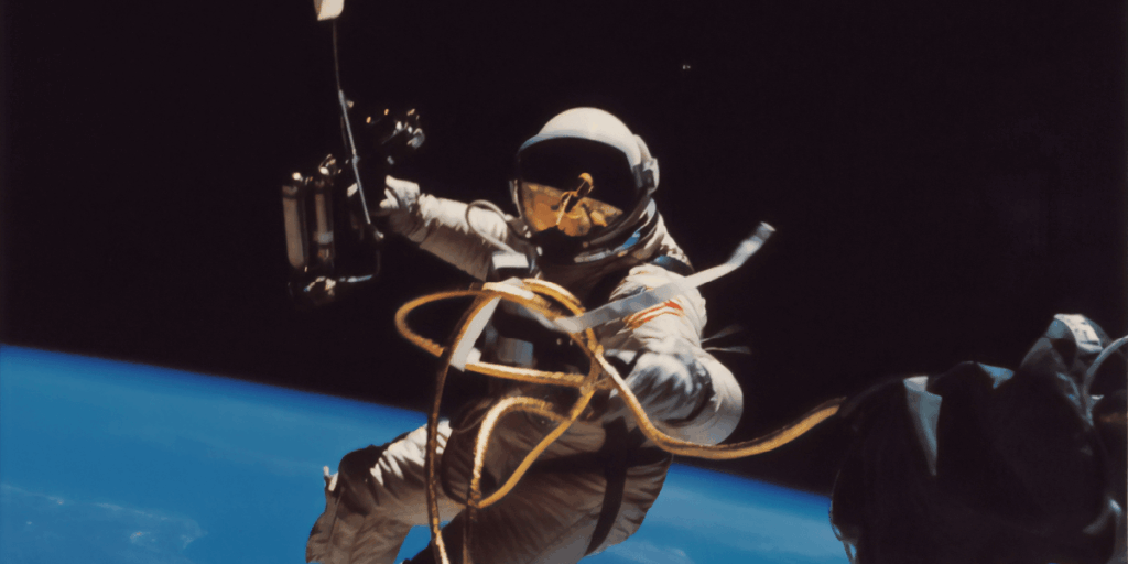An astronaut performing a spacewalk.
