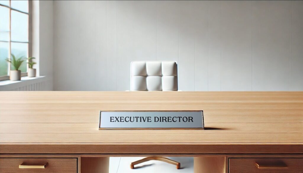A desk for someone with an Executive Director job