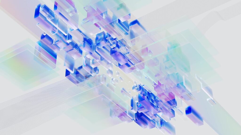 A group of translucent cubes representing the types of staffing agencies.