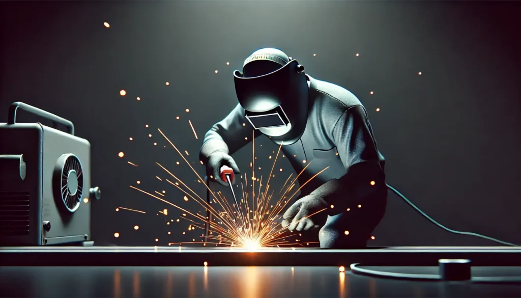 A man learning how to become a welder