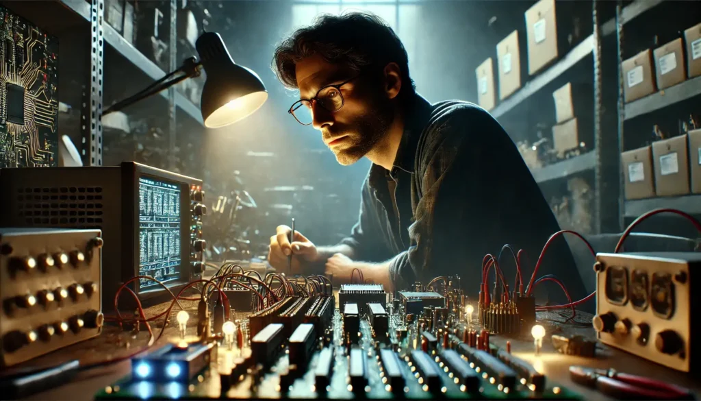 An electrical engineer at work