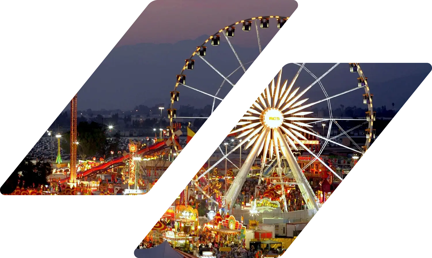 A Ferris wheel at the Los Angeles County Fair at Pomona Fairplex