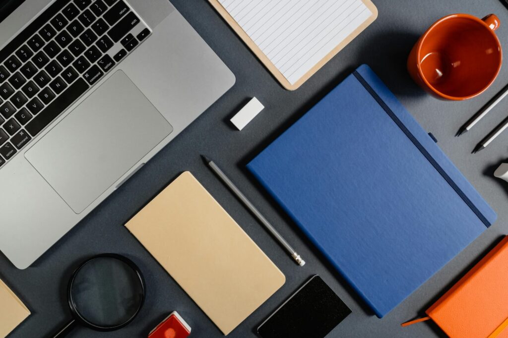 Boss's day gift ideas on a gray desk
