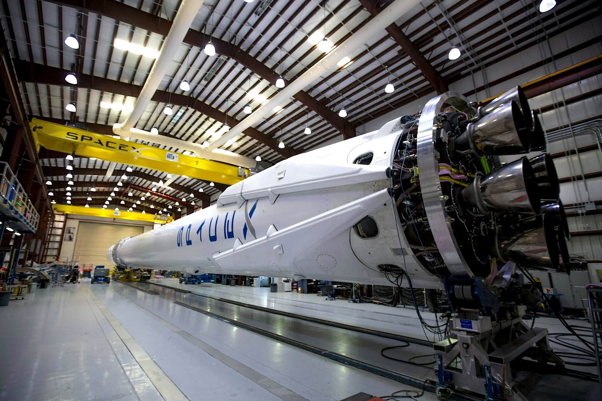 A SpaceX rocket representing the state of the U.S. manufacturing workforce